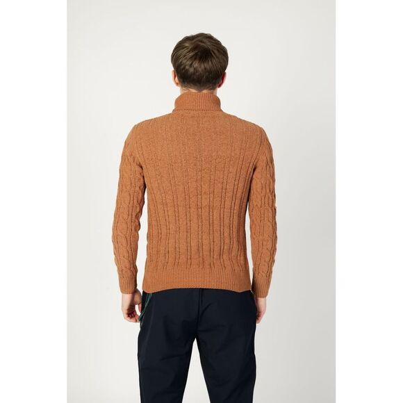 Gianni Lupo Brown Synthetic Men's Turtleneck - Picture 3 of 5